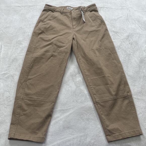 Alpine Design Barrel Pant Womens Size 10 Khaki Sand High Rise Cropped Ankle NEW - Picture 1 of 10